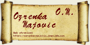Ozrenka Majović vizit kartica